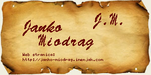 Janko Miodrag vizit kartica